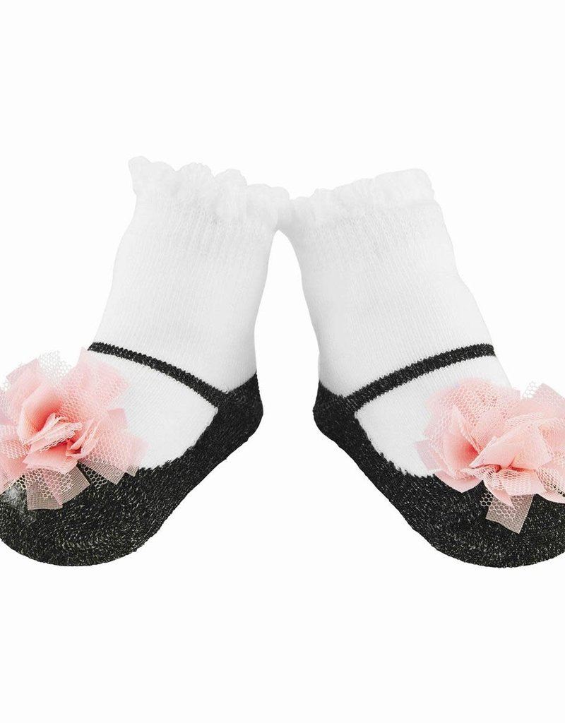 MUD PIE BLACK & PINK PUFF SOCKS
