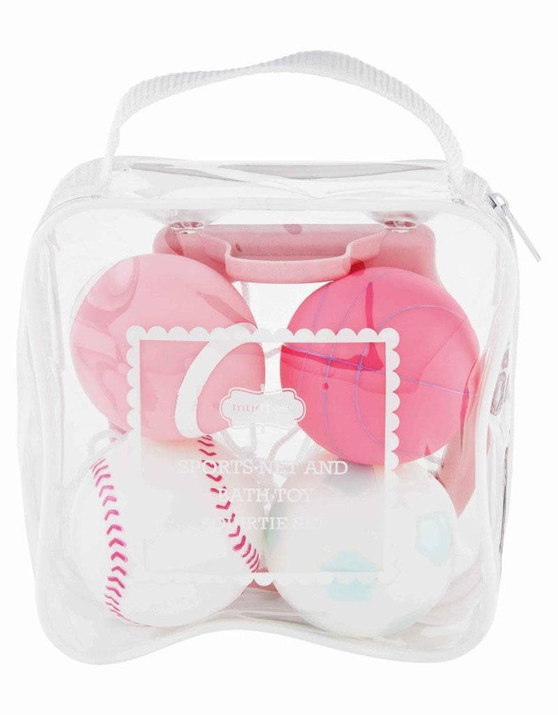 MUD PIE PINK SPORTS BATH TOY SET