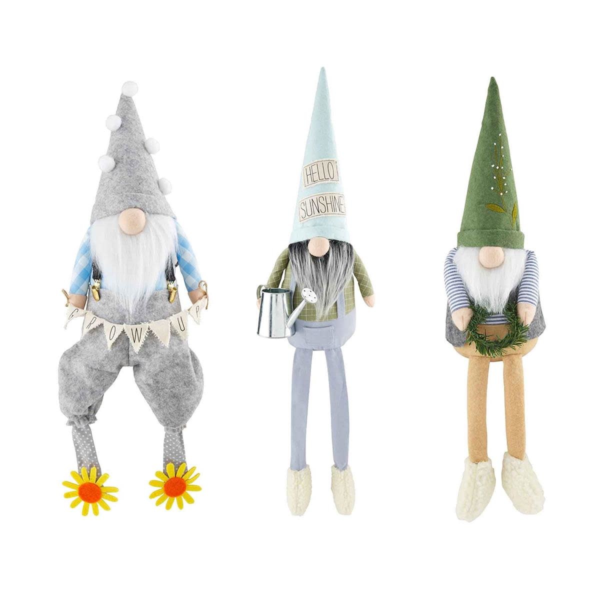 MUD PIE DELUXE GARDEN DANGLE LEG GNOMES