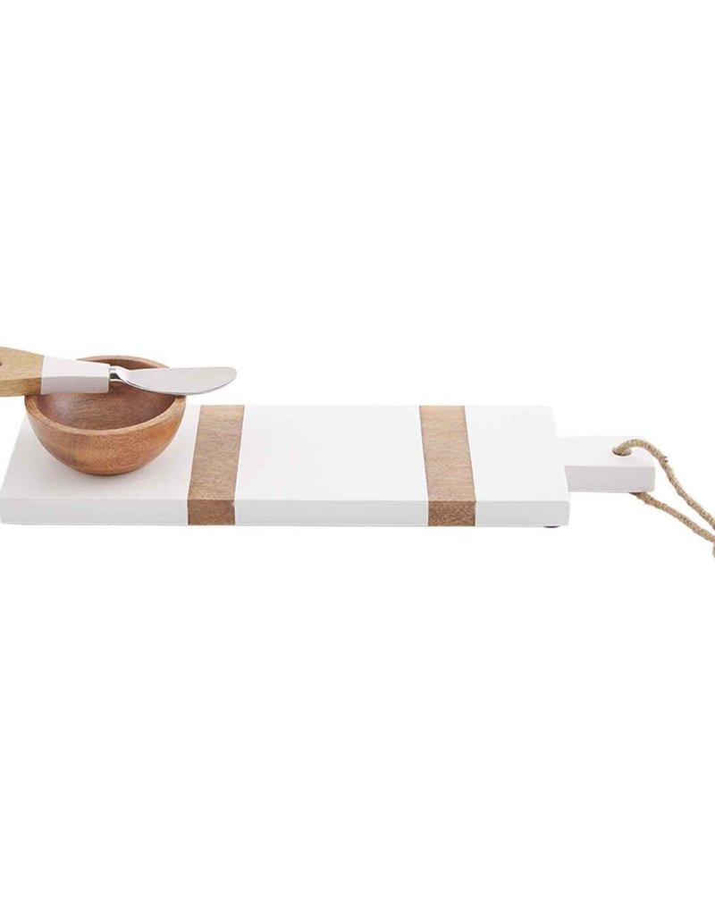 MUD PIE WOOD STRAP TRAY & DIP SET