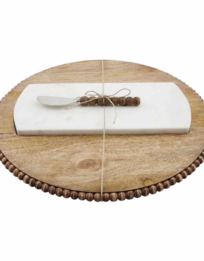 MUD PIE MARBLE INSET SERVING BOARD SET