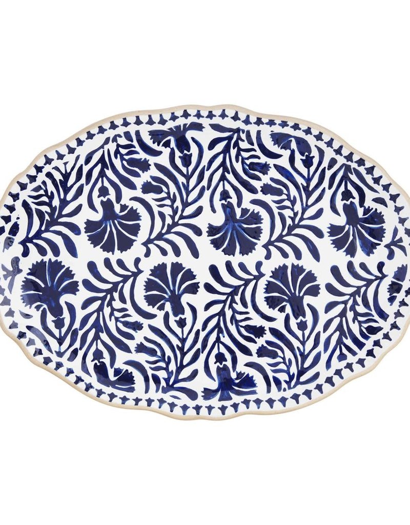 MUD PIE FLORAL INDIGO PLATTER