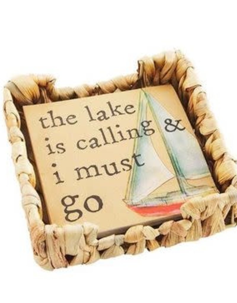 MUD PIE LAKE COCKTAIL NAPKIN BASKET SETS