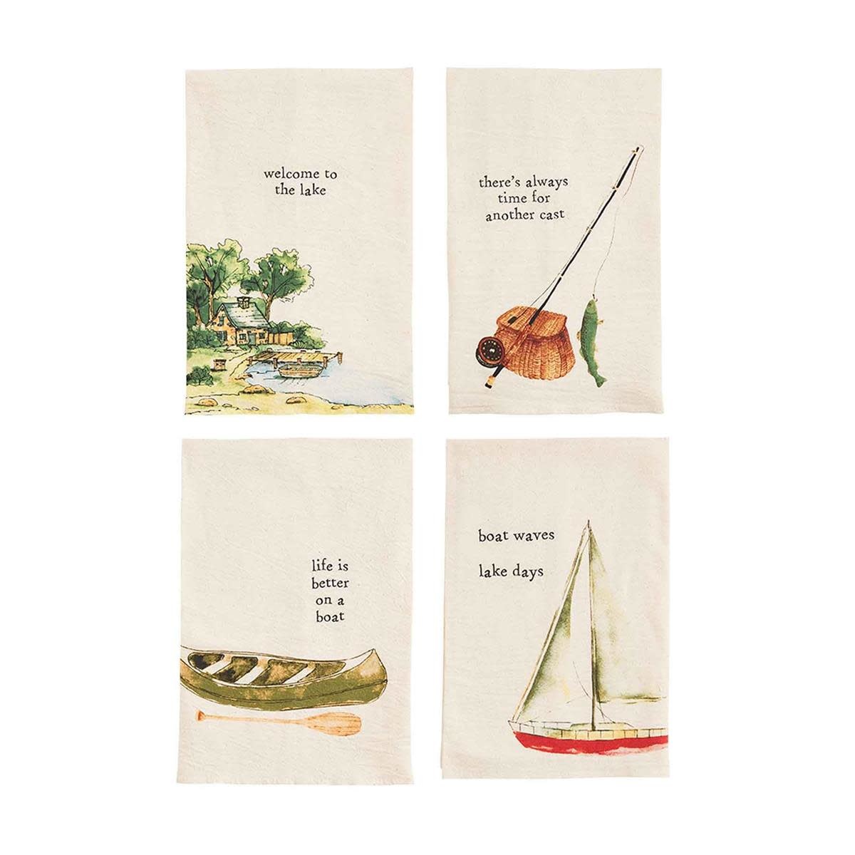 MUD PIE LAKE WATERCOLOR TOWELS