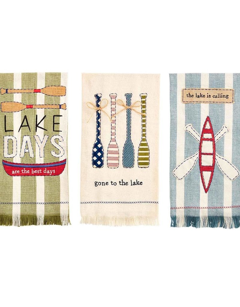 MUD PIE LAKE APPLIQUE TOWELS