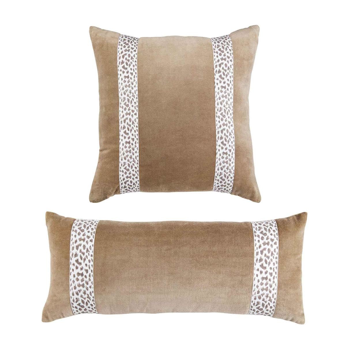 MUD PIE LEOPARD TRIM PILLOWS