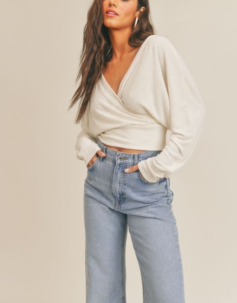SADIE & SAGE STAY FLO SURPLICE TOP-IVORY