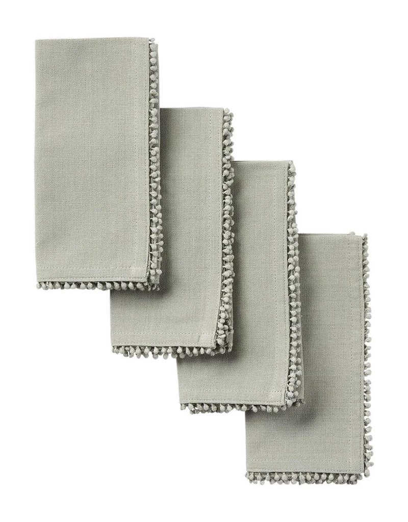 MUD PIE GRAY POM NAPKIN SET