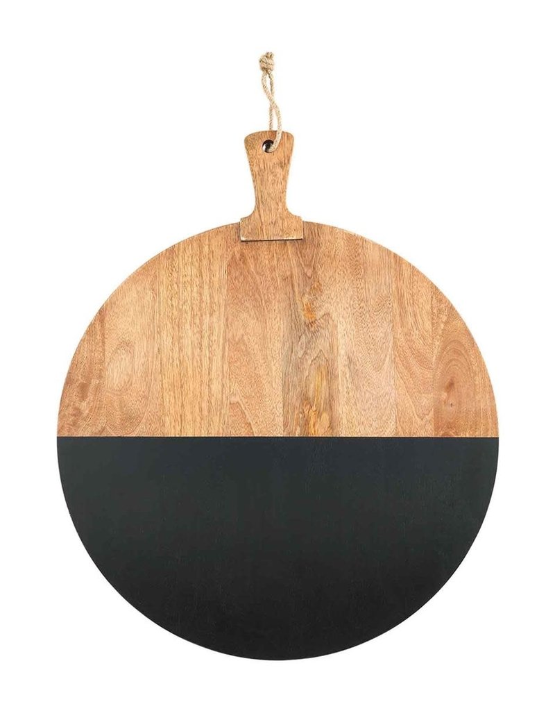 MUD PIE ROUND BLACK WOOD BOARD
