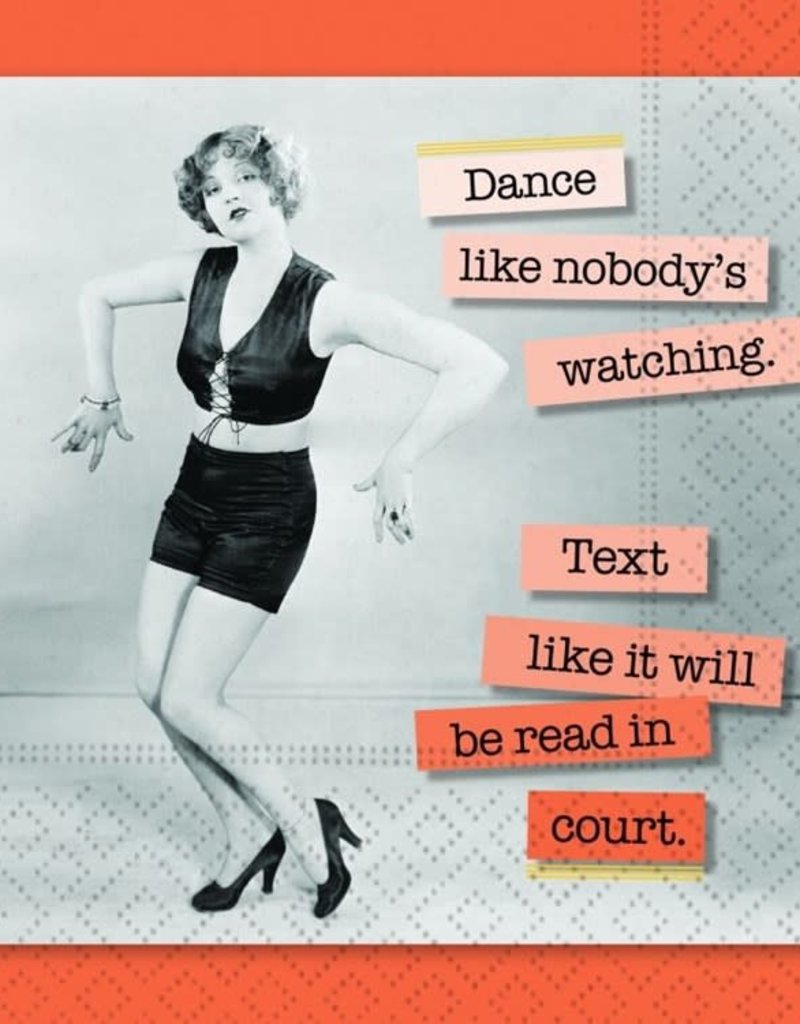 BEVERAGE NAPKIN-TEXT READ IN COURT