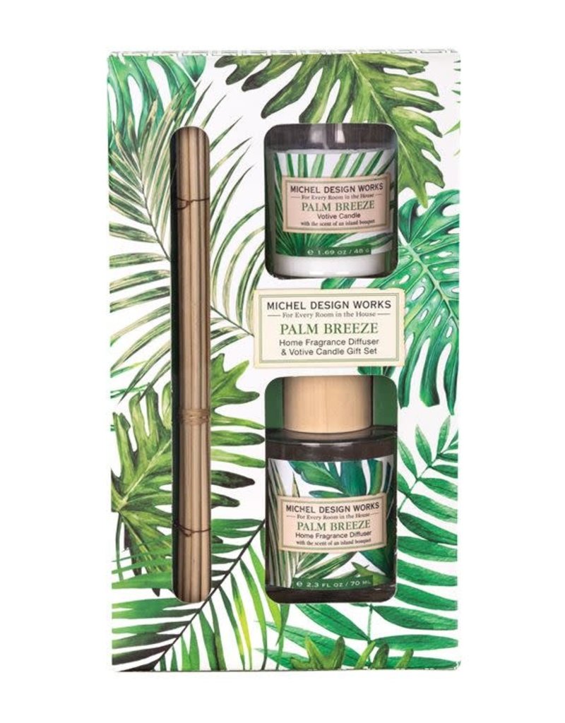 MICHEL DESIGN WORKS PALM BREEZE HOME FRAGRANCE DIFFUSER GIFT SET