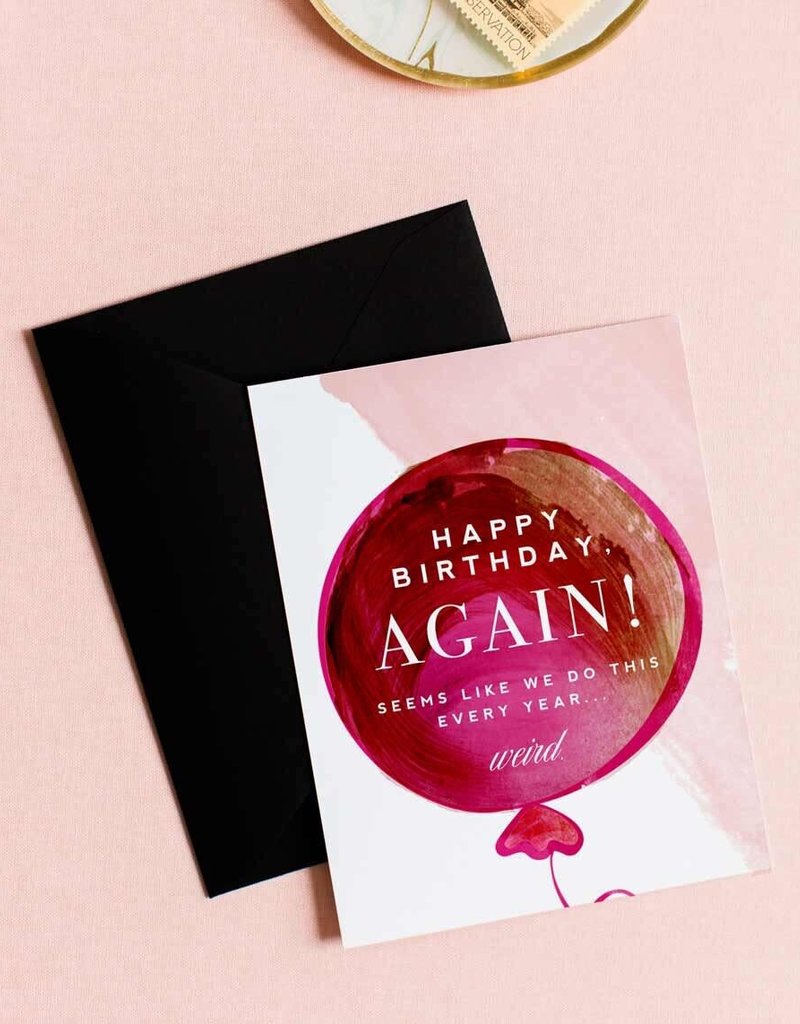 KITTY MEOW HAPPY BIRTHDAY AGAIN CARD