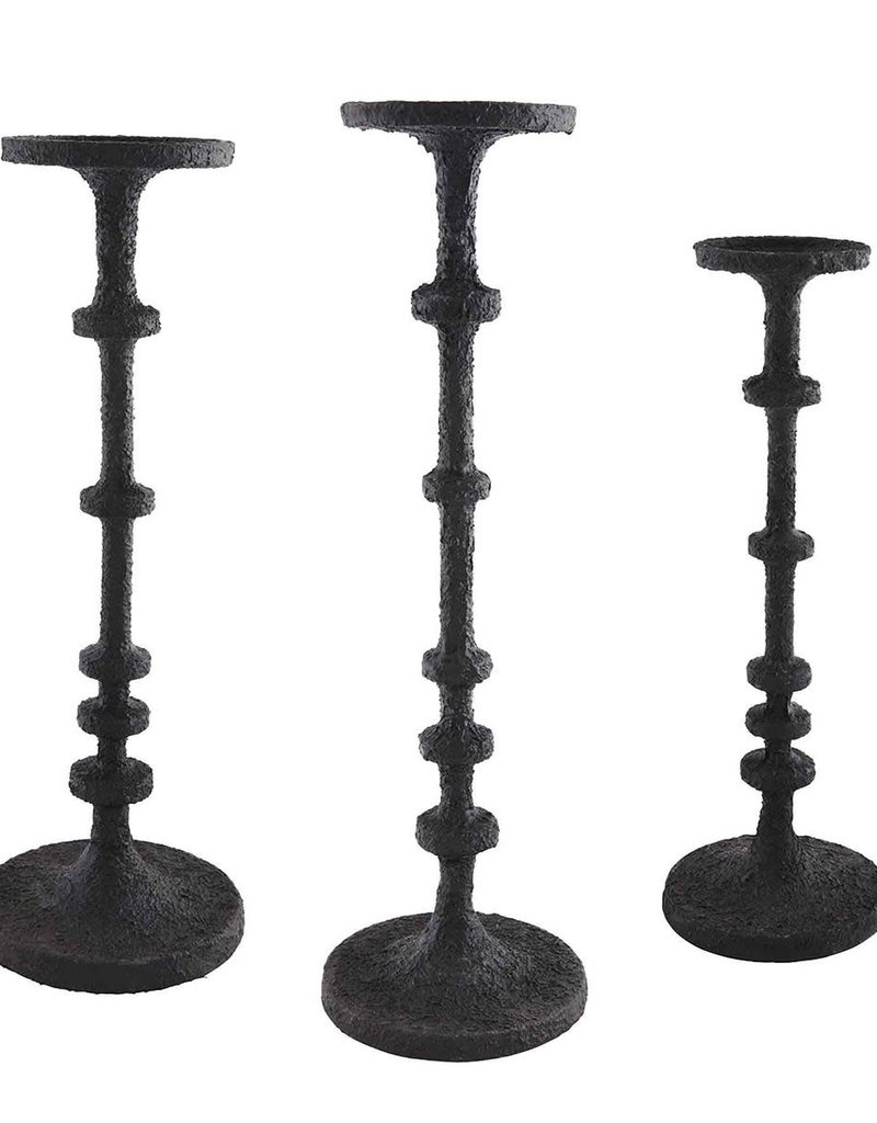 MUD PIE BLACK METAL CANDLESTICKS