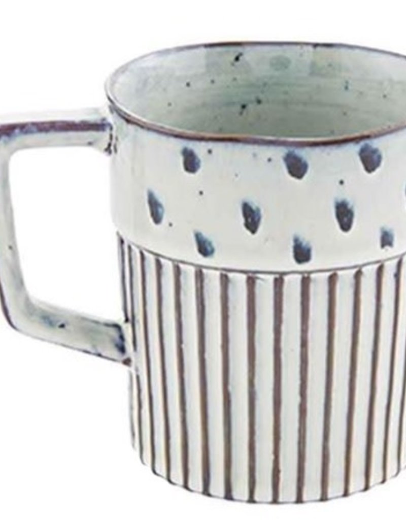 MUD PIE BLACK PATTERENED MUGS