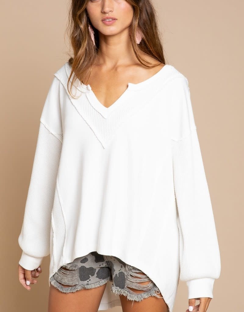 NADIA POPOVER TOP IN IVORY