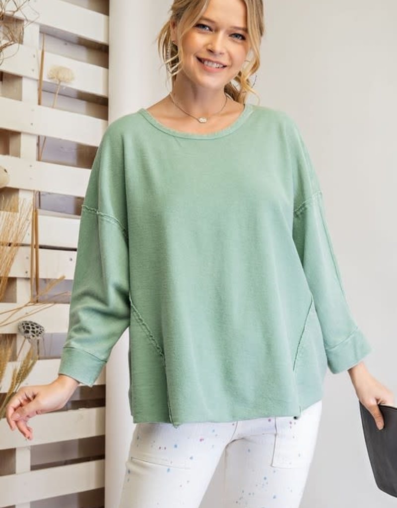 INSIDE OUT MINERAL WASH TERRY TOP