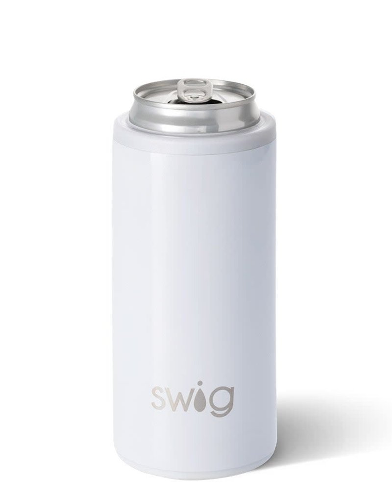 SWIG SHIMMER DIAMOND WHITE SKINNY CAN COOLER