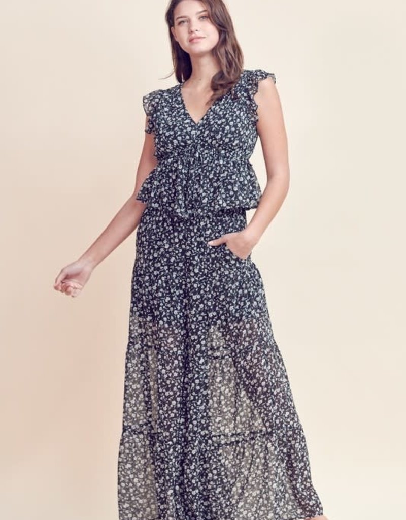 EN MERCI CHARLOTTE FLORAL SET - BLACK