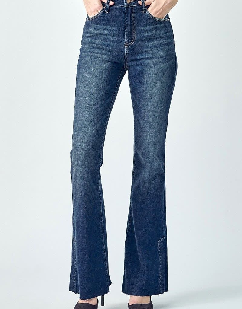 RISEN JEANS RIVER FLARES WITH SIDE SLIT
