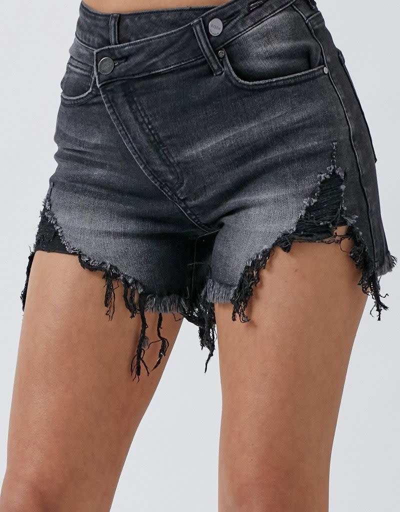 RISEN JEANS MILO HIGH RISE CROSSOVER SHORT