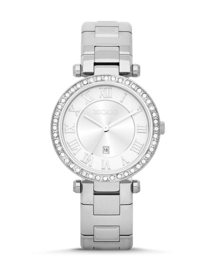 escape ladies serenity 3 hand date ss watch w ston