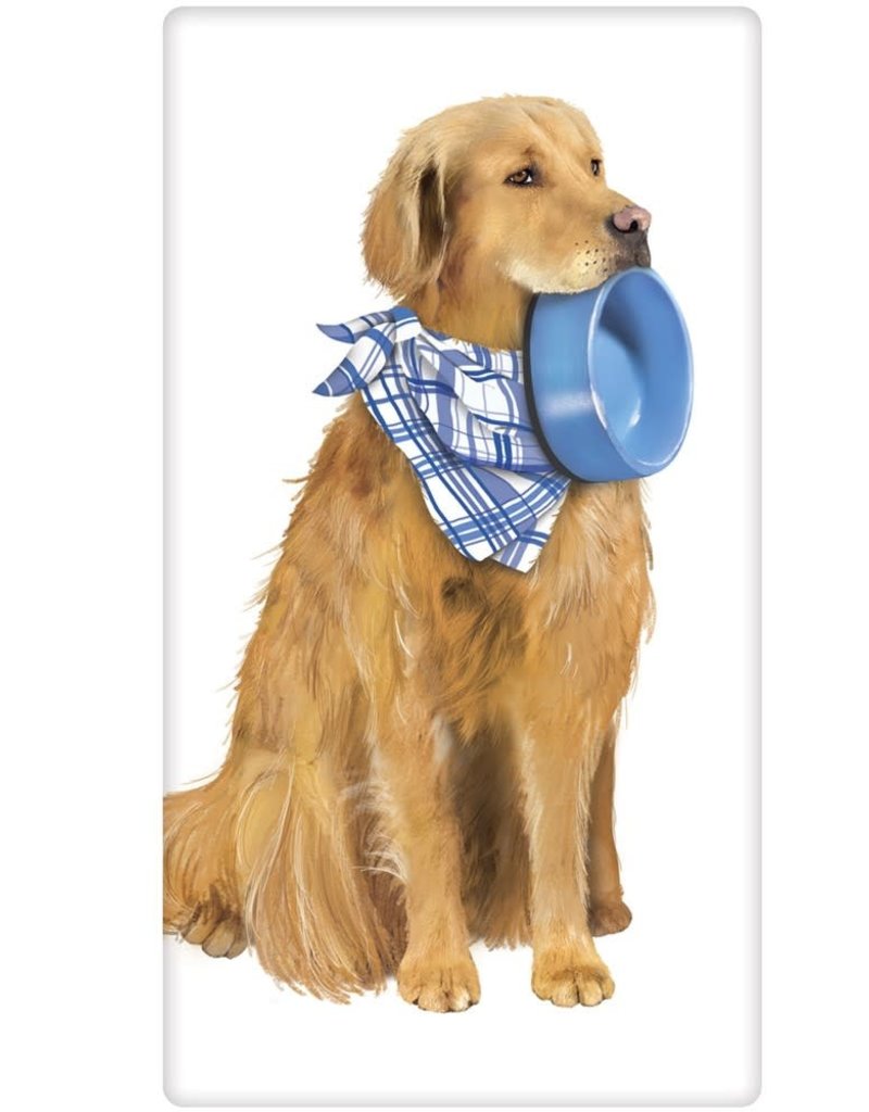 GOLDEN DOG WITH BOWL TOWEL
