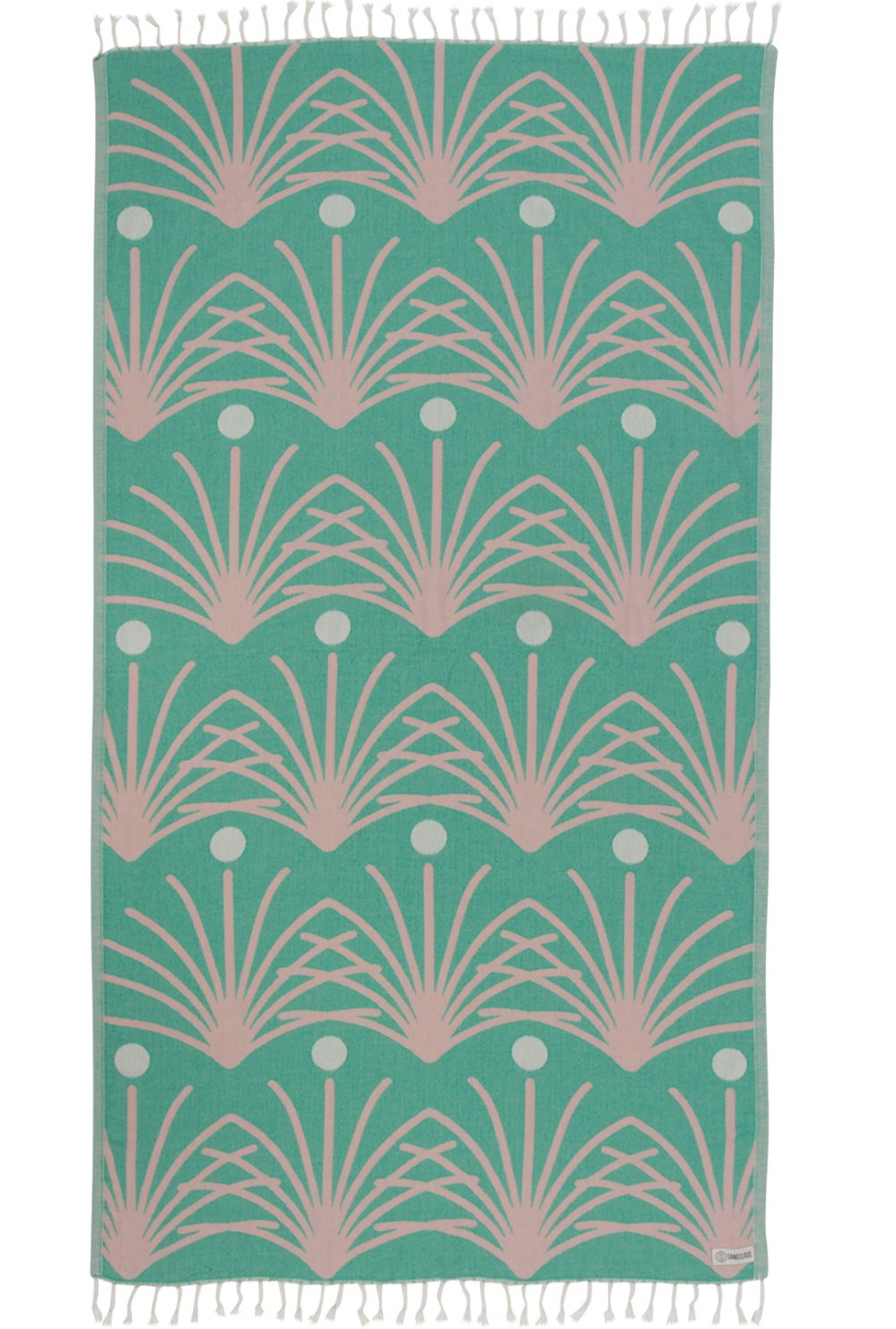 SAND CLOUD TURKISH COTTON TOWEL-RETRO PALM SAND CLOUD TURKISH COTTON TOWEL-RETRO PALM