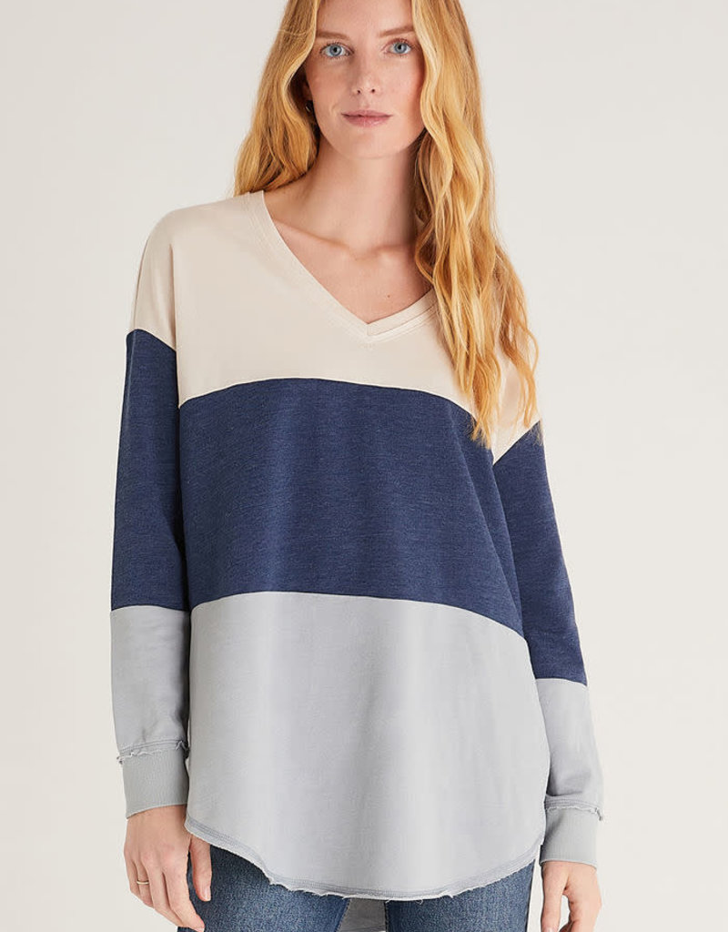 Z SUPPLY COLOR BLOCK V-NECK WEEKENDER