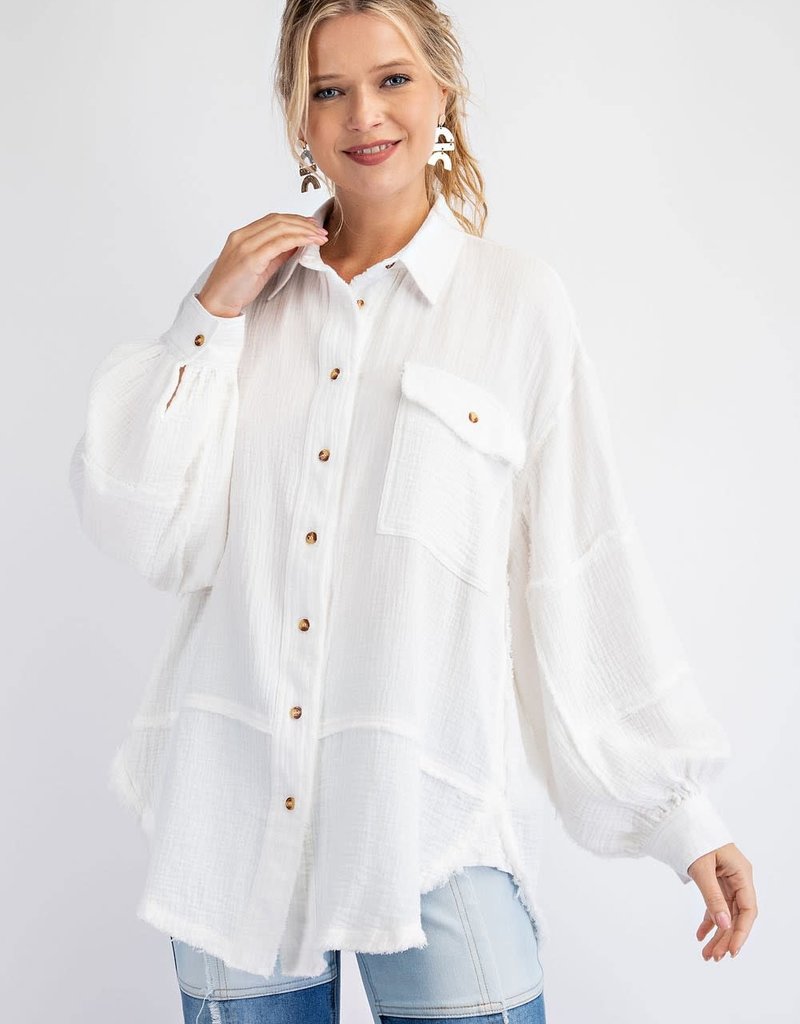 SUMMER BREEZE GAUZE BUTTONDOWN