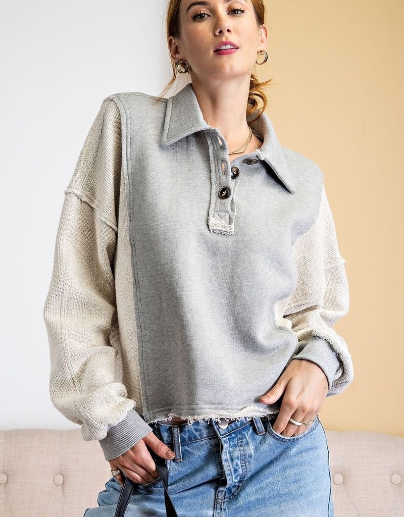 TERESE CONTRAST KNIT PULLOVER