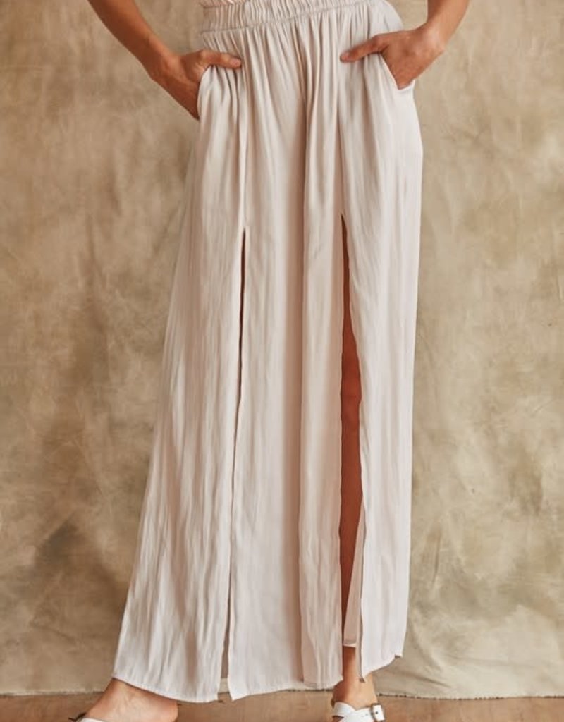 LOUISA PEARL SATIN PANTS IN PEARL