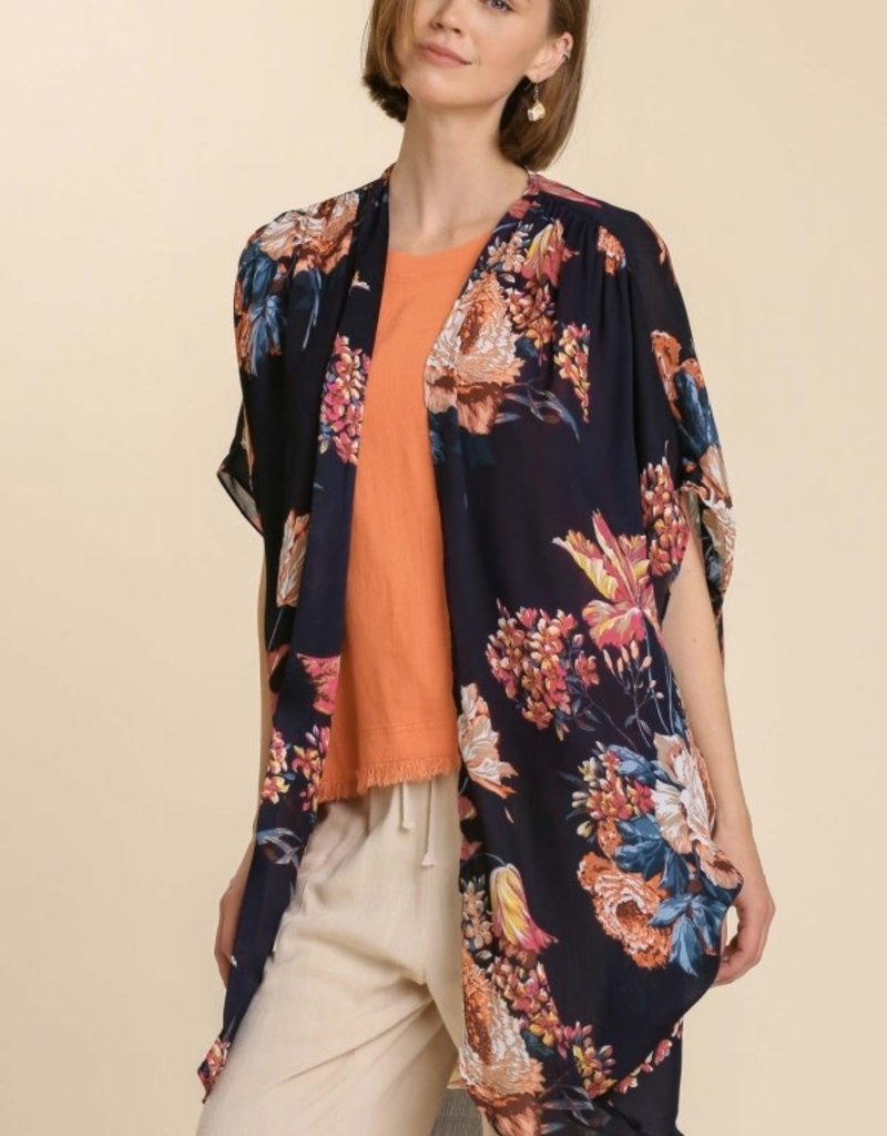 FLORAL PRINT KIMONO