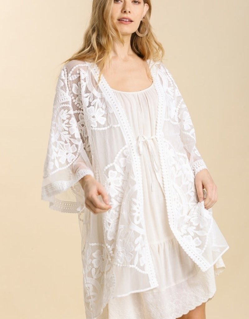 FLORAL LACE KIMONO