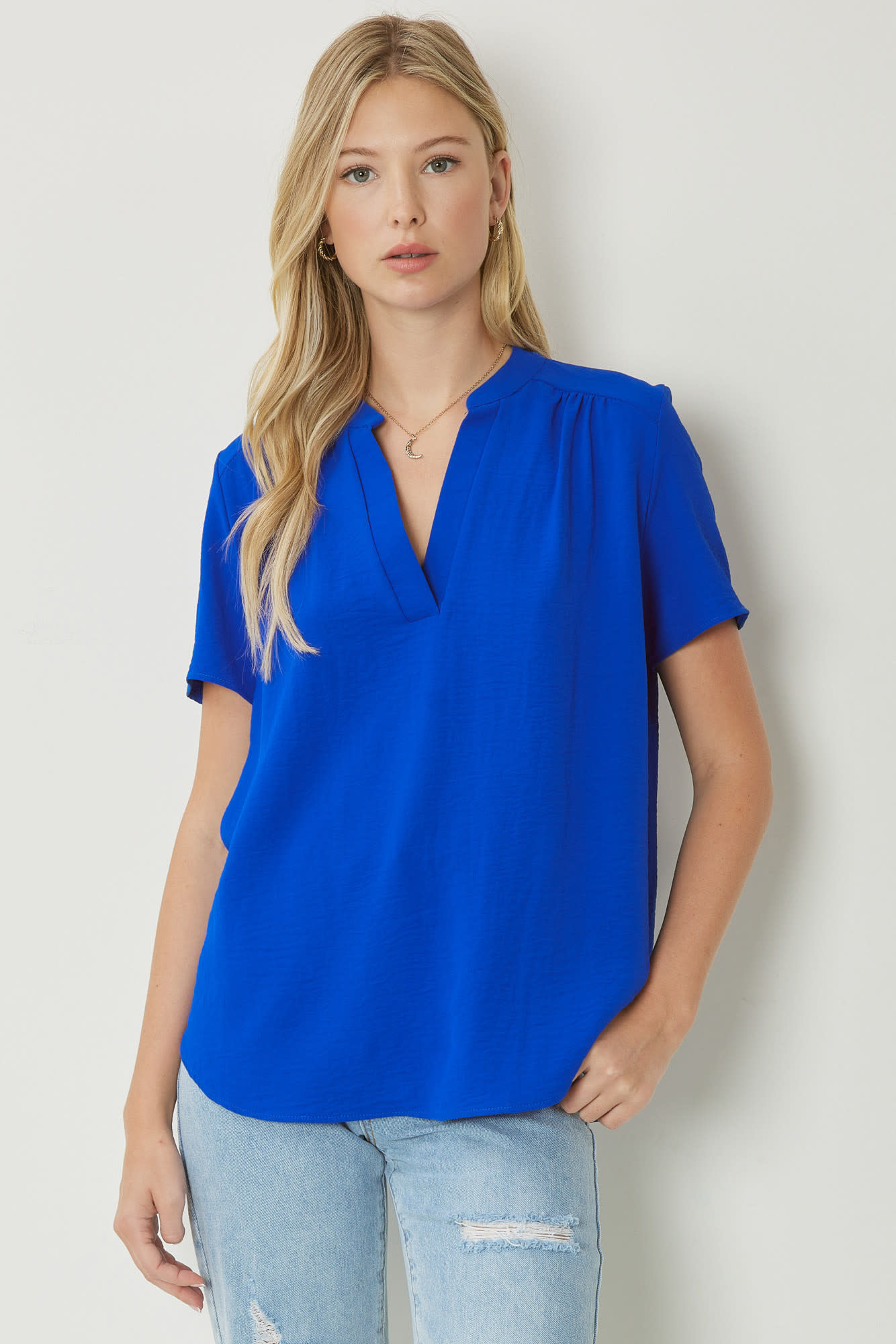 ENTRO DRESS IT UP V NECK PLACKET TOP ENTRO DRESS IT UP V NECK PLACKET TOP