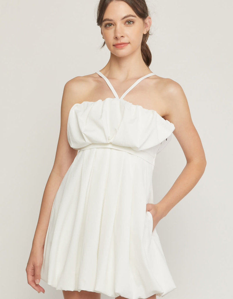 ENTRO SUMMER WHITE SLEEVELESS DRESS