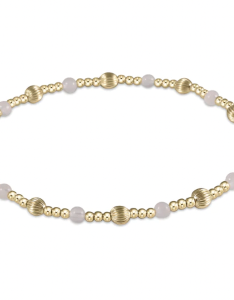 ENEWTON DIGNITY SINCERITY PATTERN 4MM BEAD BRACELET- ROSE QUARTZ