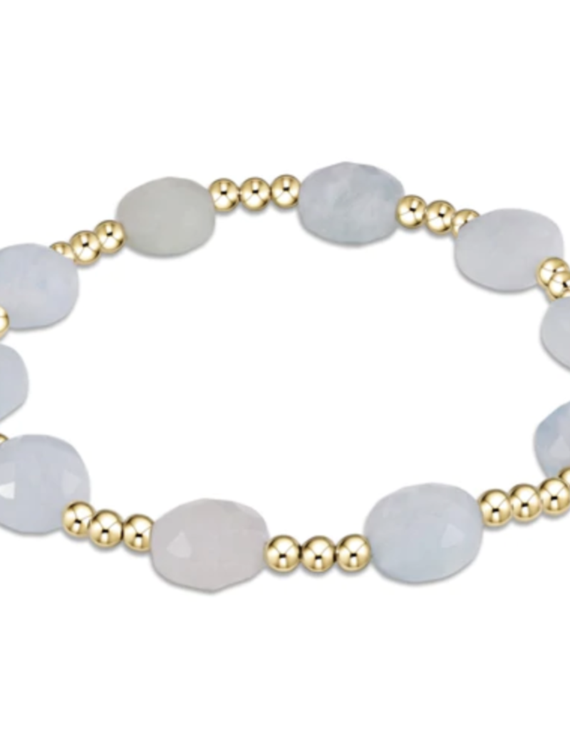 ENEWTON ADMIRE GOLD 3MM BEAD BRACELET-AQUAMARINE