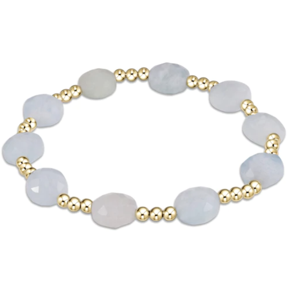 ENEWTON ADMIRE GOLD 3MM BEAD BRACELET-AQUAMARINE