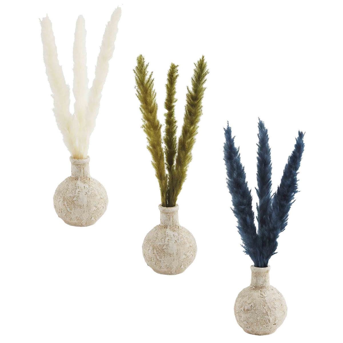 MUD PIE PRESERVED PAMPAS STEM VASES