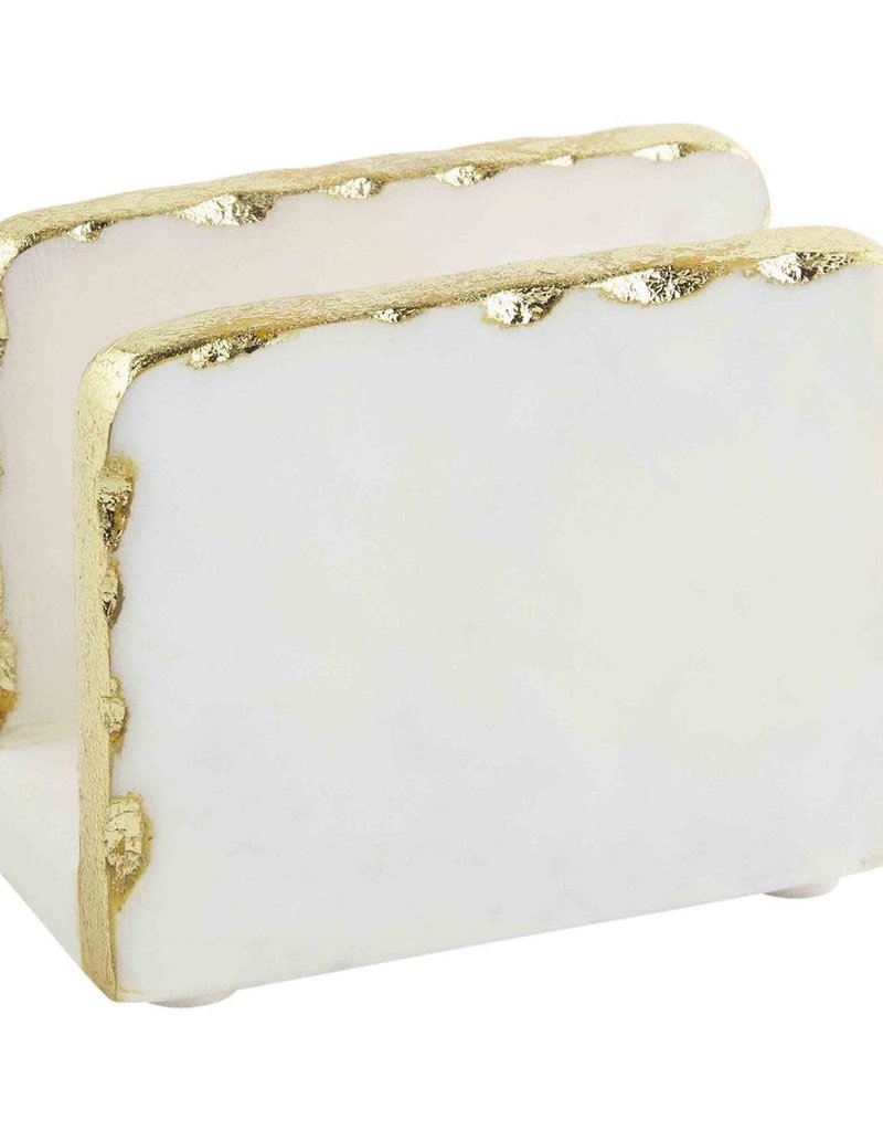MUD PIE MARBLE GOLD EDGE NAPKIN HOLDER