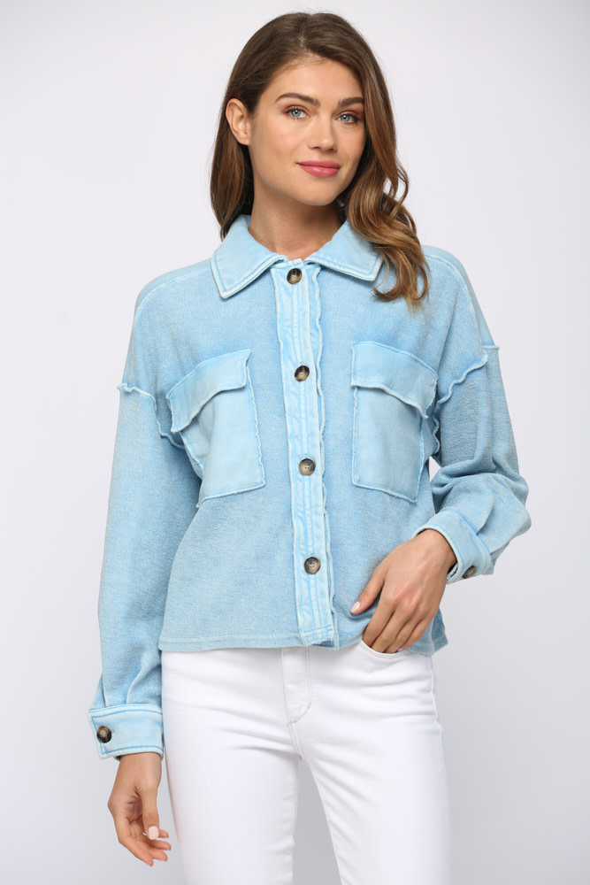 FATE WASHED FRENCH TERRY CROP SHACKET FATE WASHED FRENCH TERRY CROP SHACKET