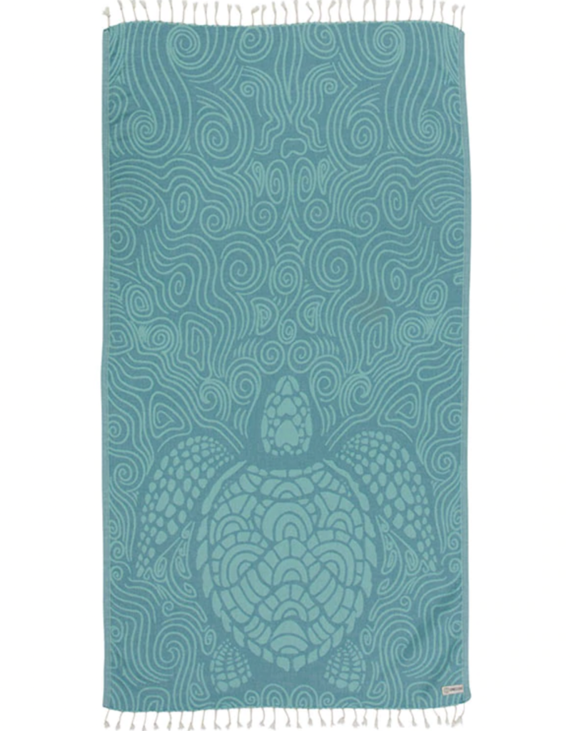 SAND CLOUD TURKISH COTTON TOWEL-MINT SWIRL TURTLE
