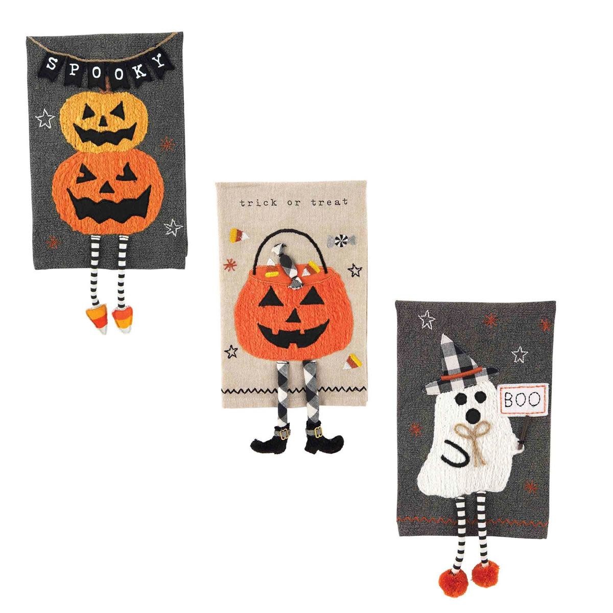 MUD PIE HALLOWEEN DANGLE LEG TOWELS MUD PIE HALLOWEEN DANGLE LEG TOWELS