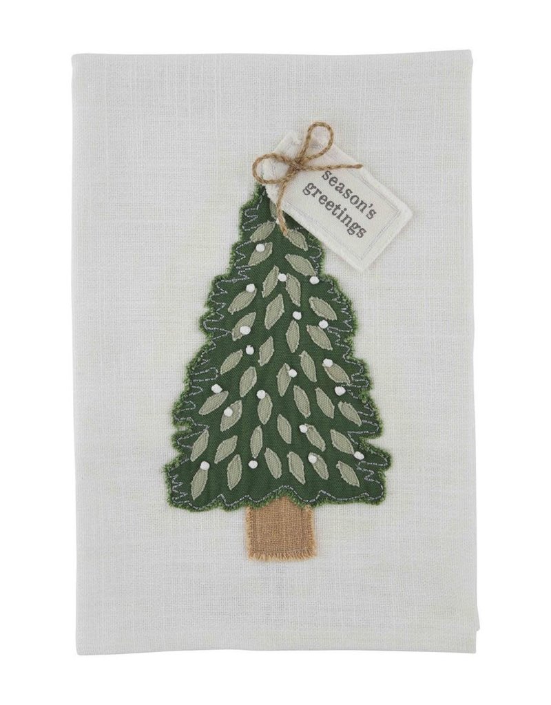 MUD PIE CHRISTMAS KNOT APPLIQUE TOWELS
