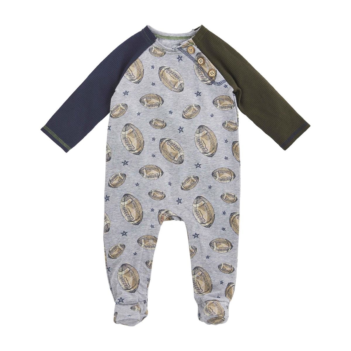 MUD PIE VINTAGE FOOTBALL RAGLAN SLEEPER MUD PIE VINTAGE FOOTBALL RAGLAN SLEEPER