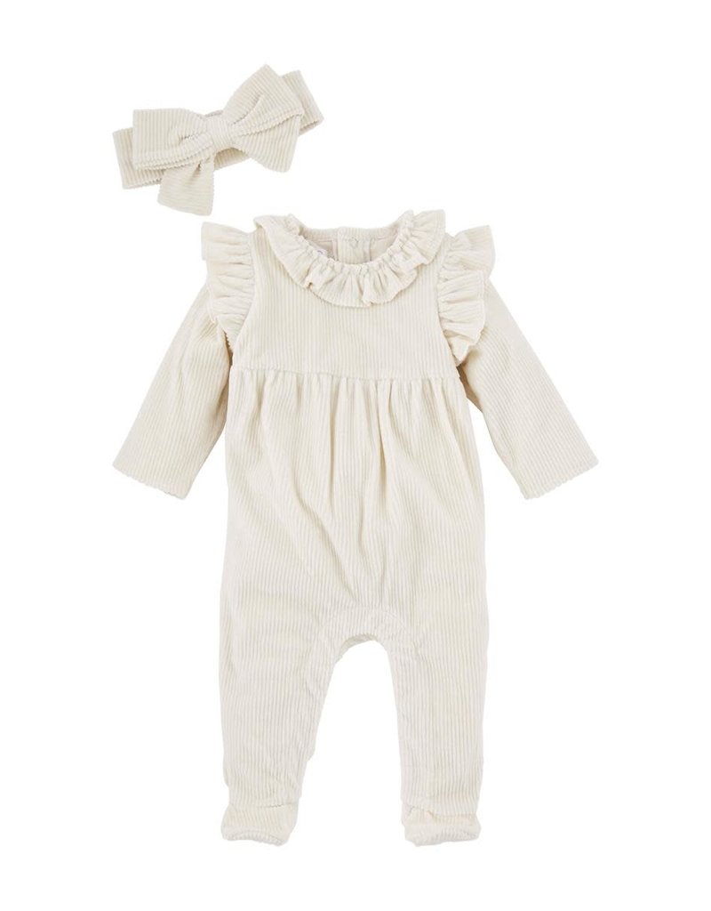 MUD PIE CREAM SLEEPER AND HEADBAND SET
