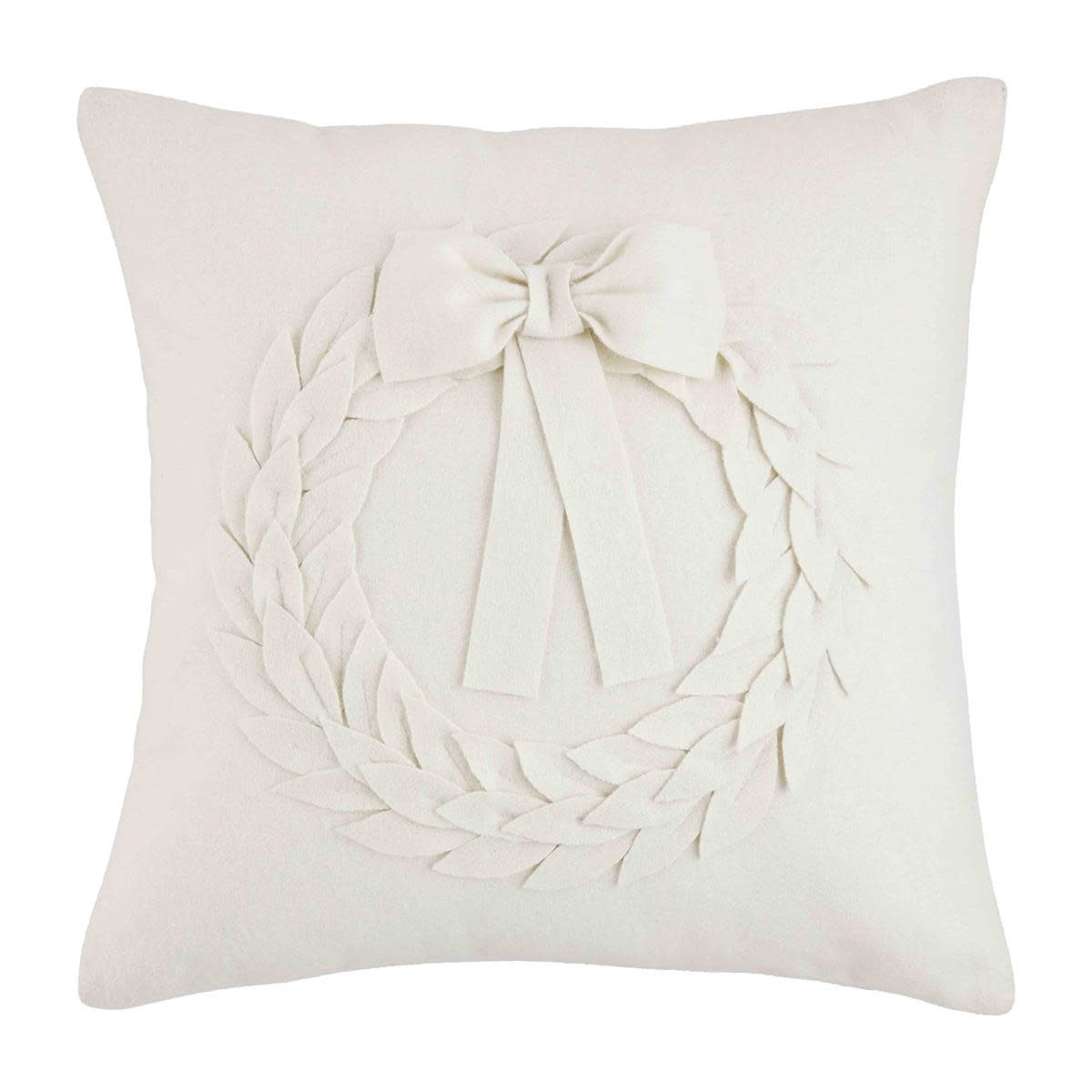 MUD PIE WHITE WREATH PILLOW