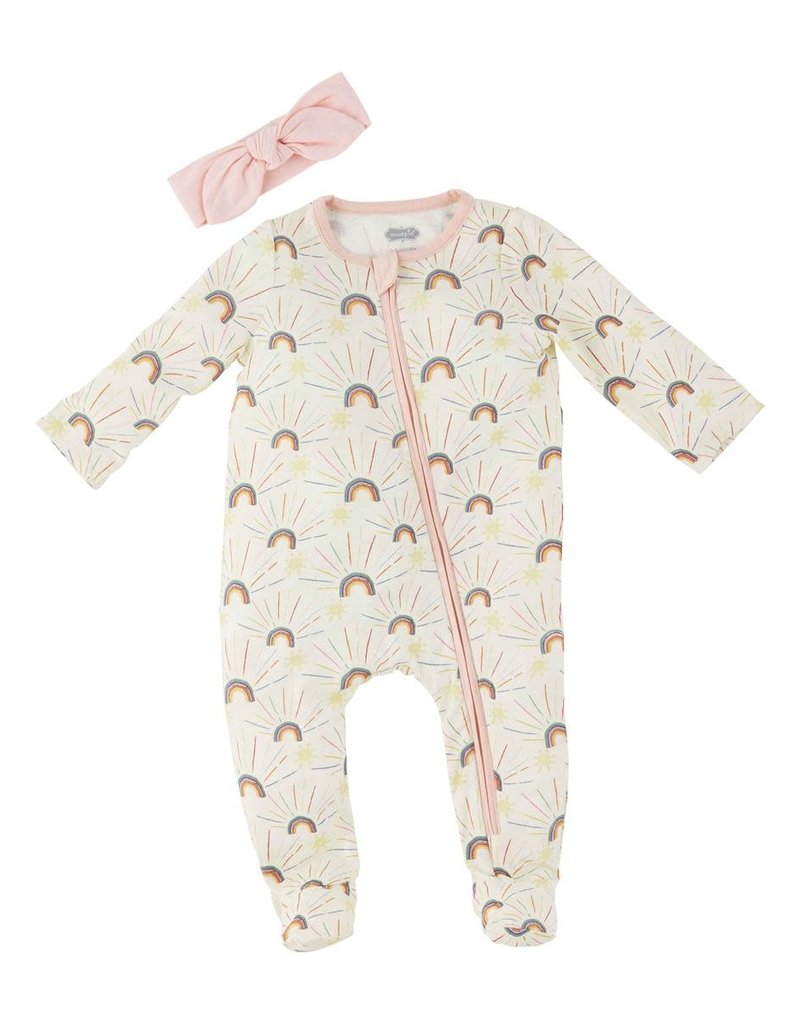 MUD PIE CREAM RAINBOW SLEEPER & HEADBAND SET