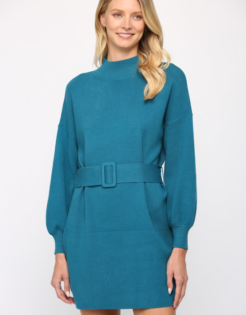 FATE ROXI BELTED SWEATER DRESS