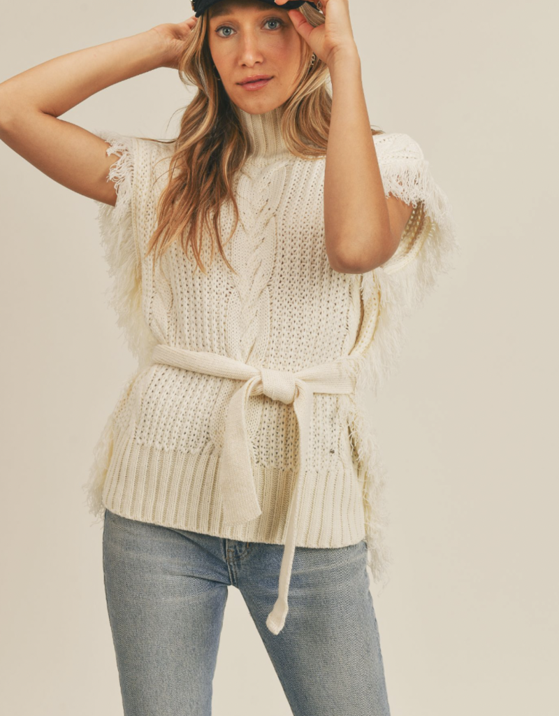 SAGE THE LABEL CAN'T HELP IT FRINGE SWEATER VEST